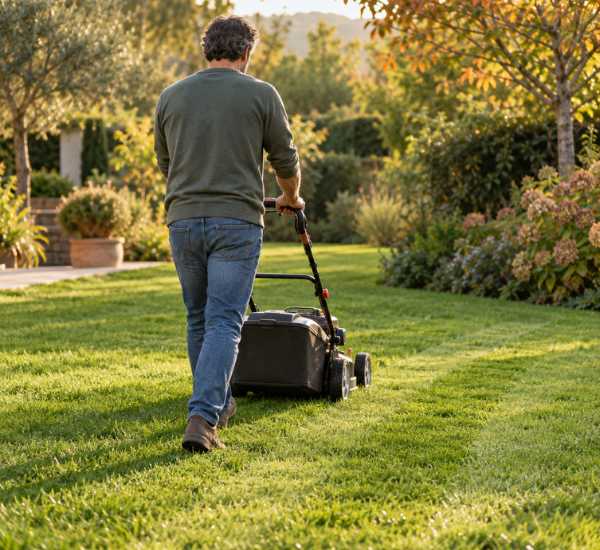 Cuidados del césped después de recuperarlo Césped recuperándose con cuidados de otoño